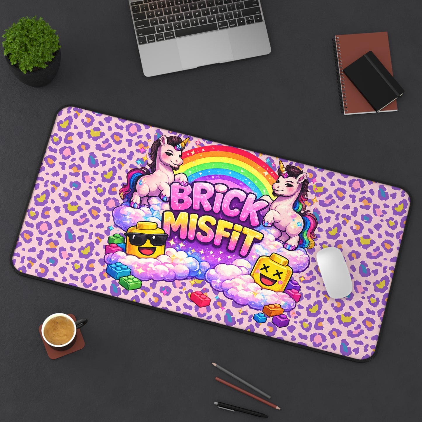 Brick Misfit Rainbow Unicorn Desk Mat