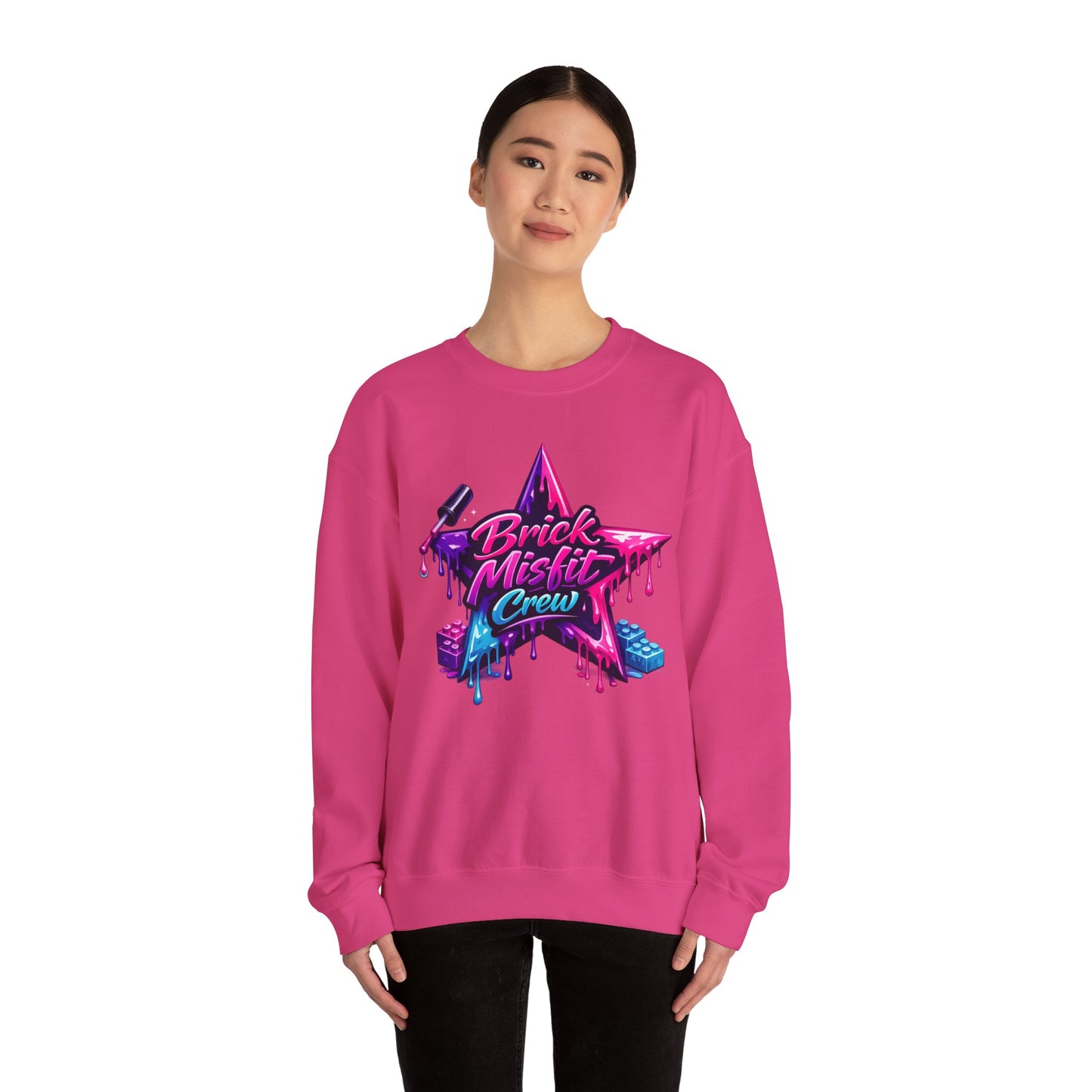 Brick Misfit Nail Polish Drip Crewneck Sweatshirt