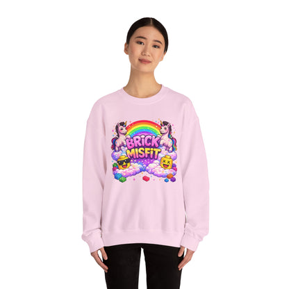 Brick Misfit Rainbow Unicorns Crewneck Sweatshirt -INT