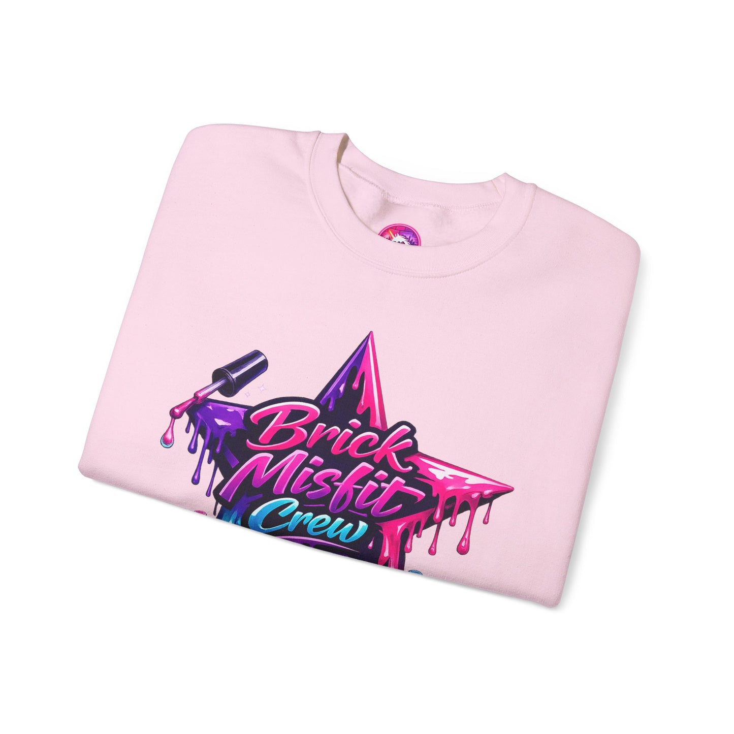 Brick Misfit Nail Polish Drip Crewneck Sweatshirt -INT