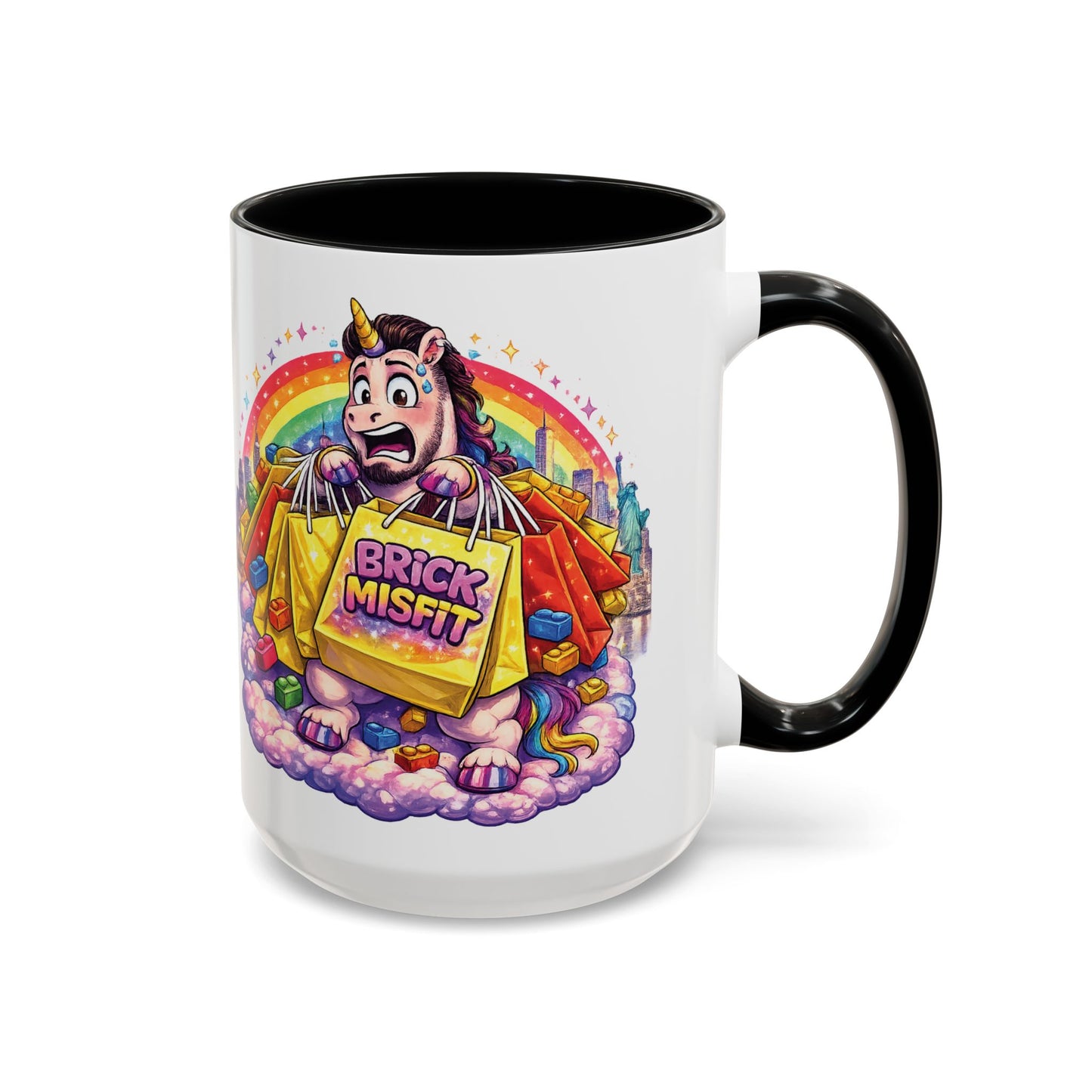 Brick Misfit Shopping Madness Unicorn Coffee Mug 15oz -INT