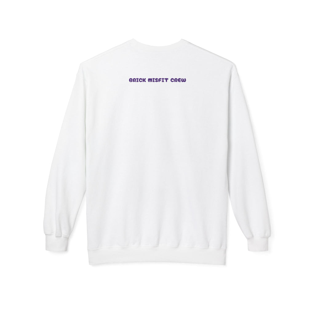 Brick Misfit sweatshirt | Rainbow clouds, kawaii building block character