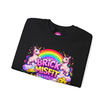 Brick Misfit Rainbow Unicorns Crewneck Sweatshirt