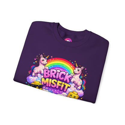 Brick Misfit Rainbow Unicorns Crewneck Sweatshirt