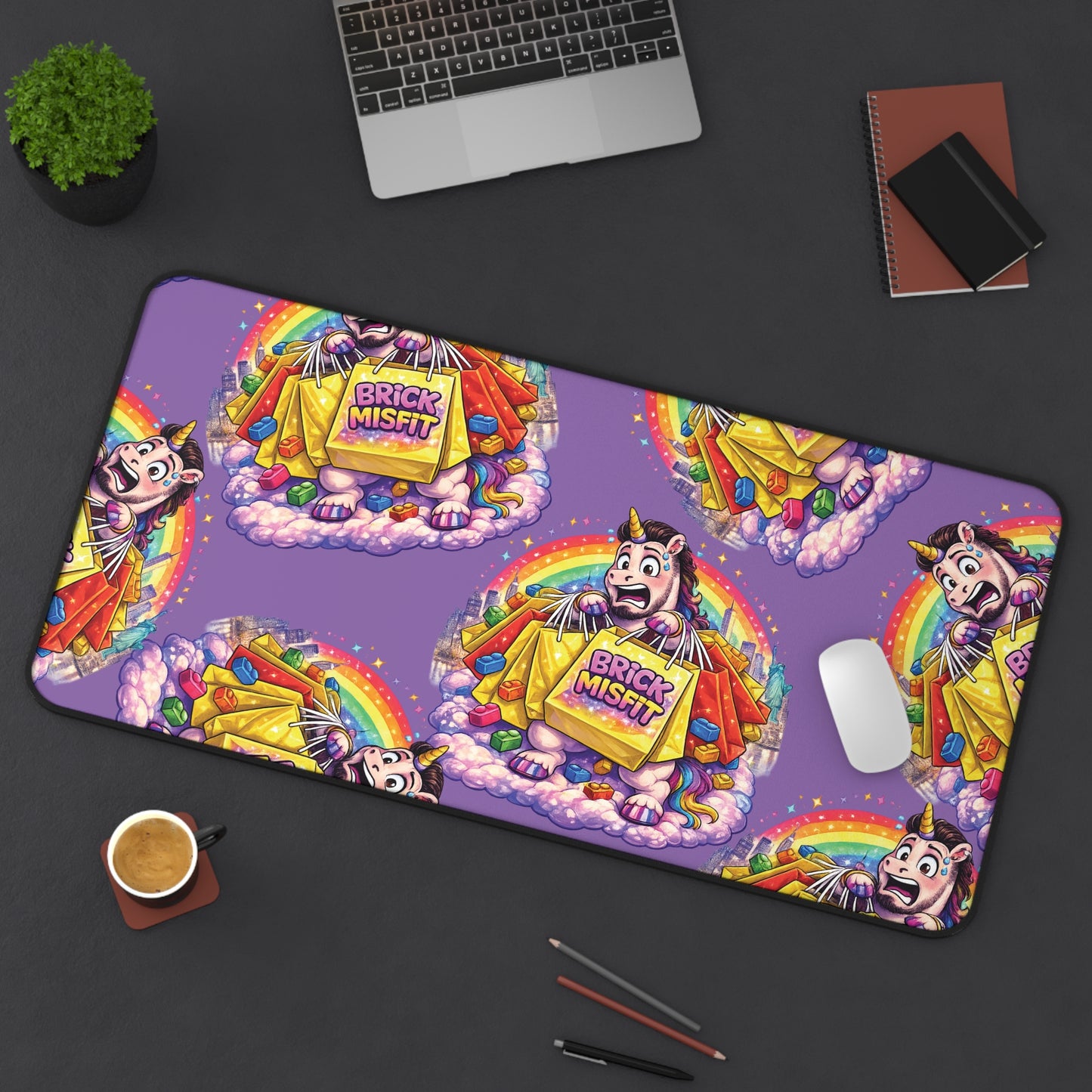 Brick Misfit Shopping Madness Unicorn Desk Mat - INT