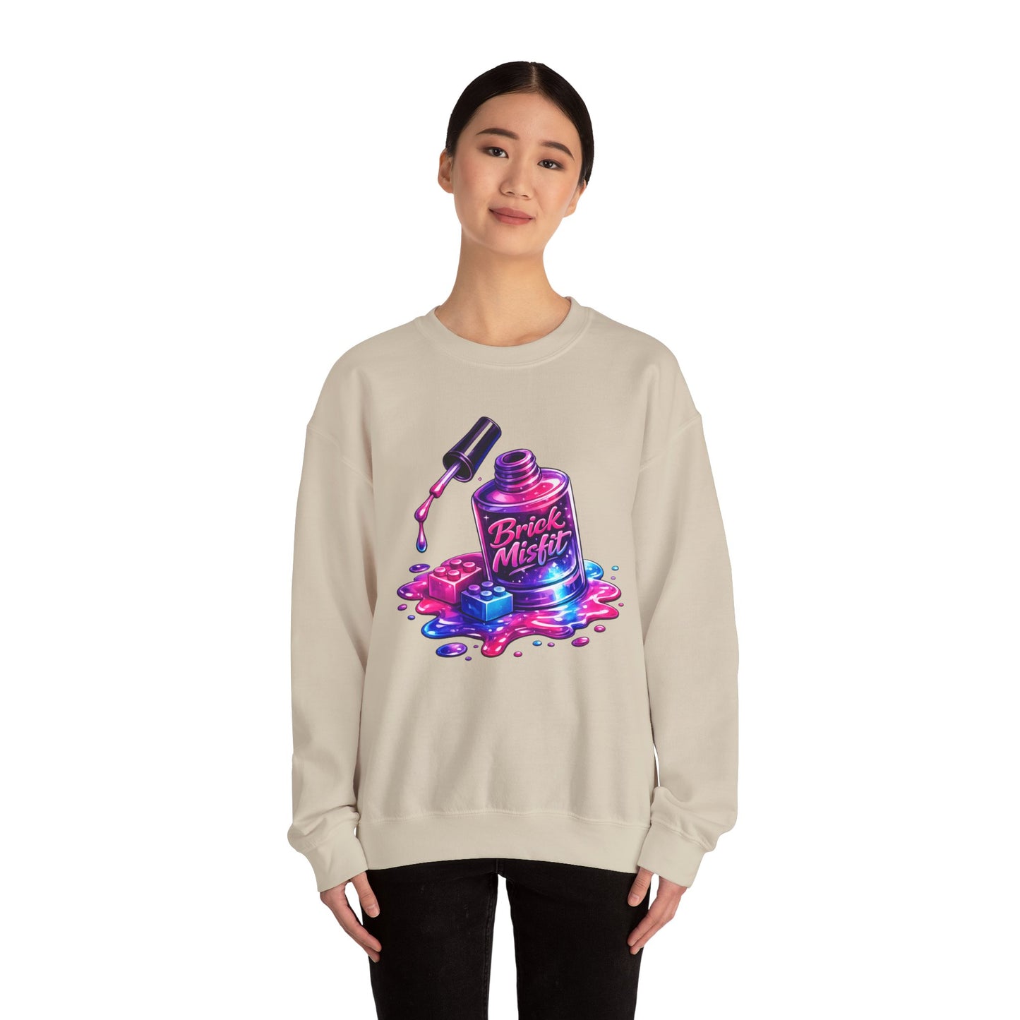 Brick Misfit Nail Polish Spill Crewneck Sweatshirt