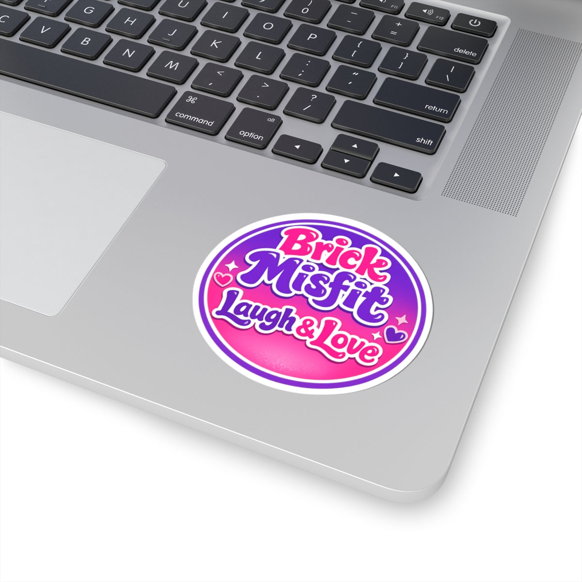 Brick Misfit Laugh & Love Sticker — Cute Round Kiss-Cut Laptop Decal -INT