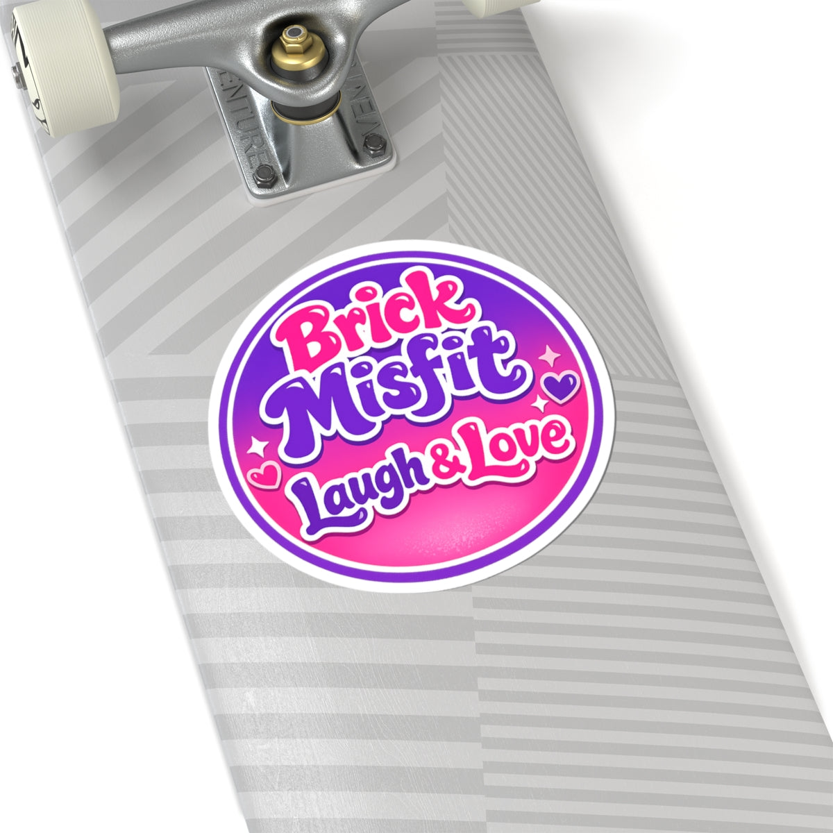 Brick Misfit Laugh & Love Sticker — Cute Round Kiss-Cut Laptop Decal -INT