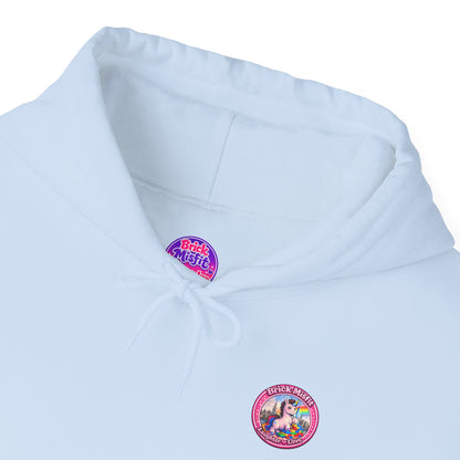 Brick Misfit Hoodie — Colorful Unicorn Rainbow Graphic Hoodie