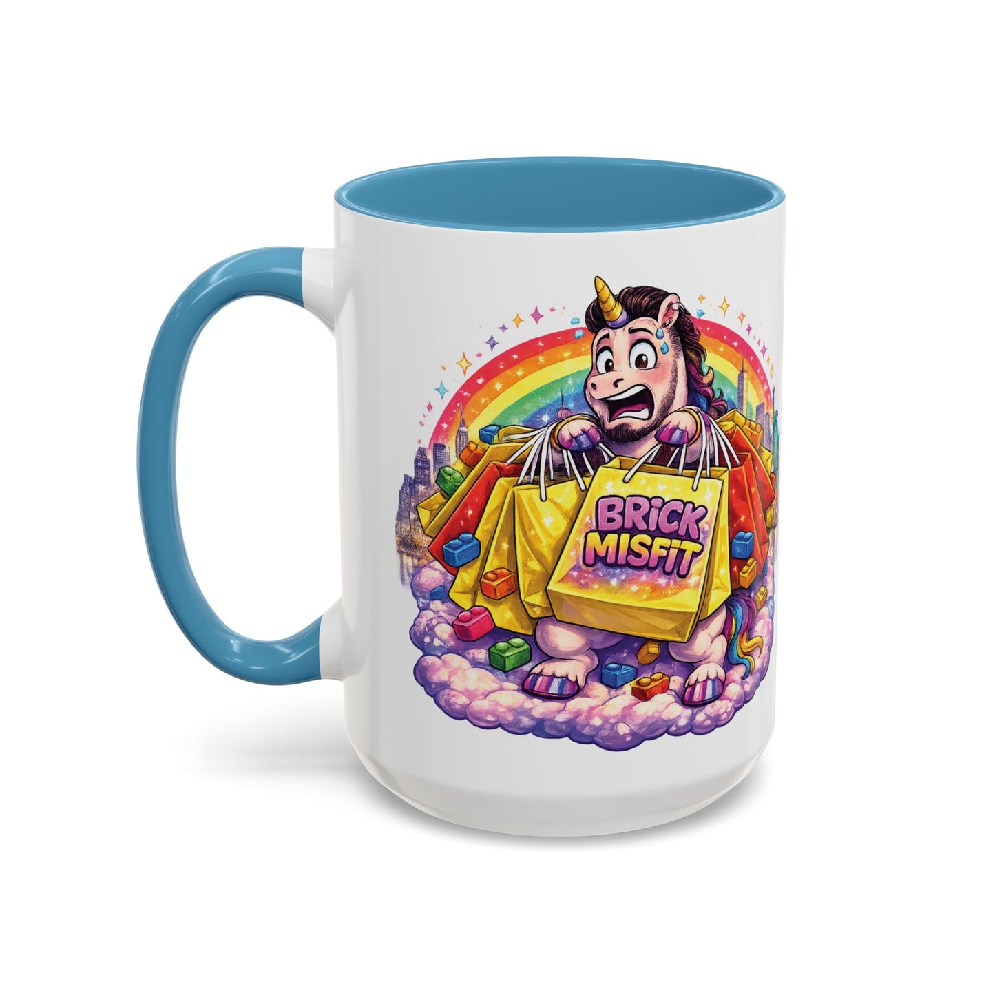 Brick Misfit Shopping Madness Unicorn Coffee Mug 15oz -INT