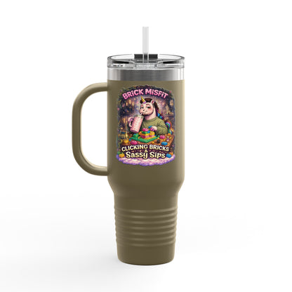Insulated Travel Mug — "Brick Misfit" Sassy Sips 40oz Tumbler