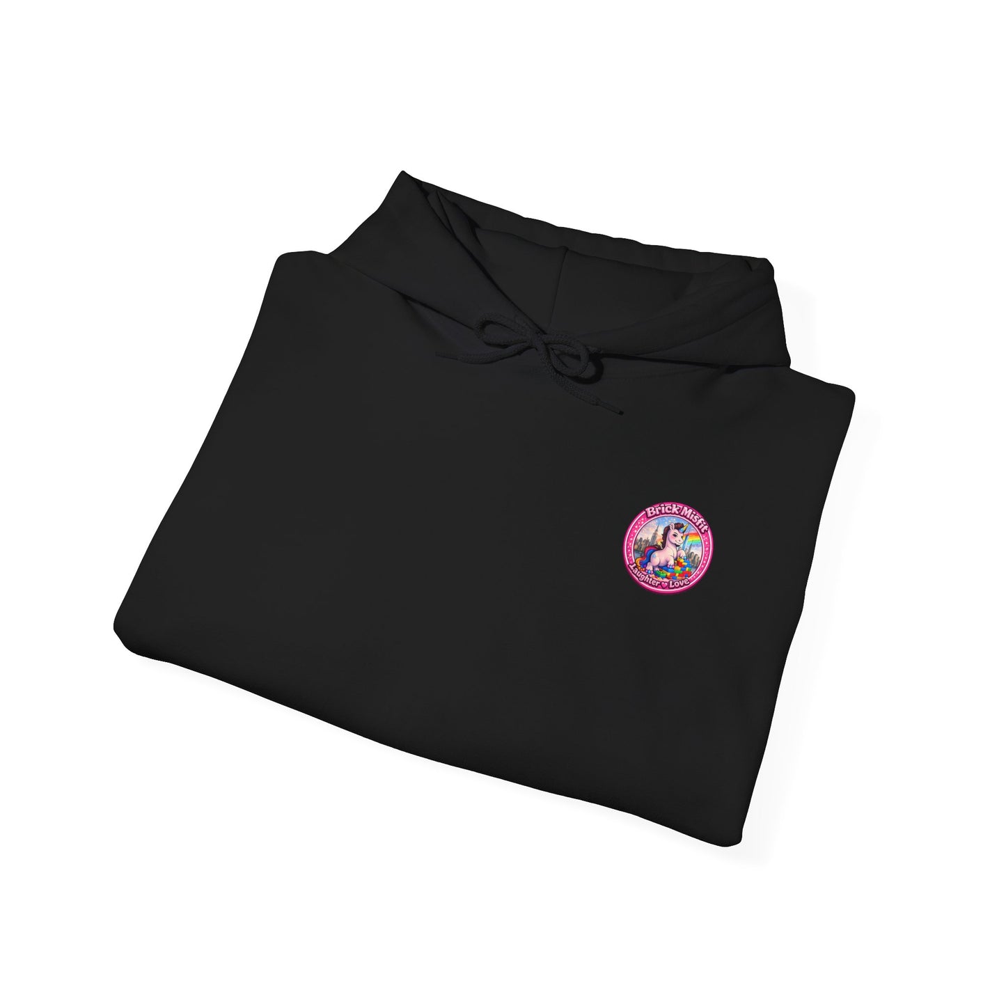 Brick Misfit Hoodie — Colorful Unicorn Rainbow Graphic Hoodie