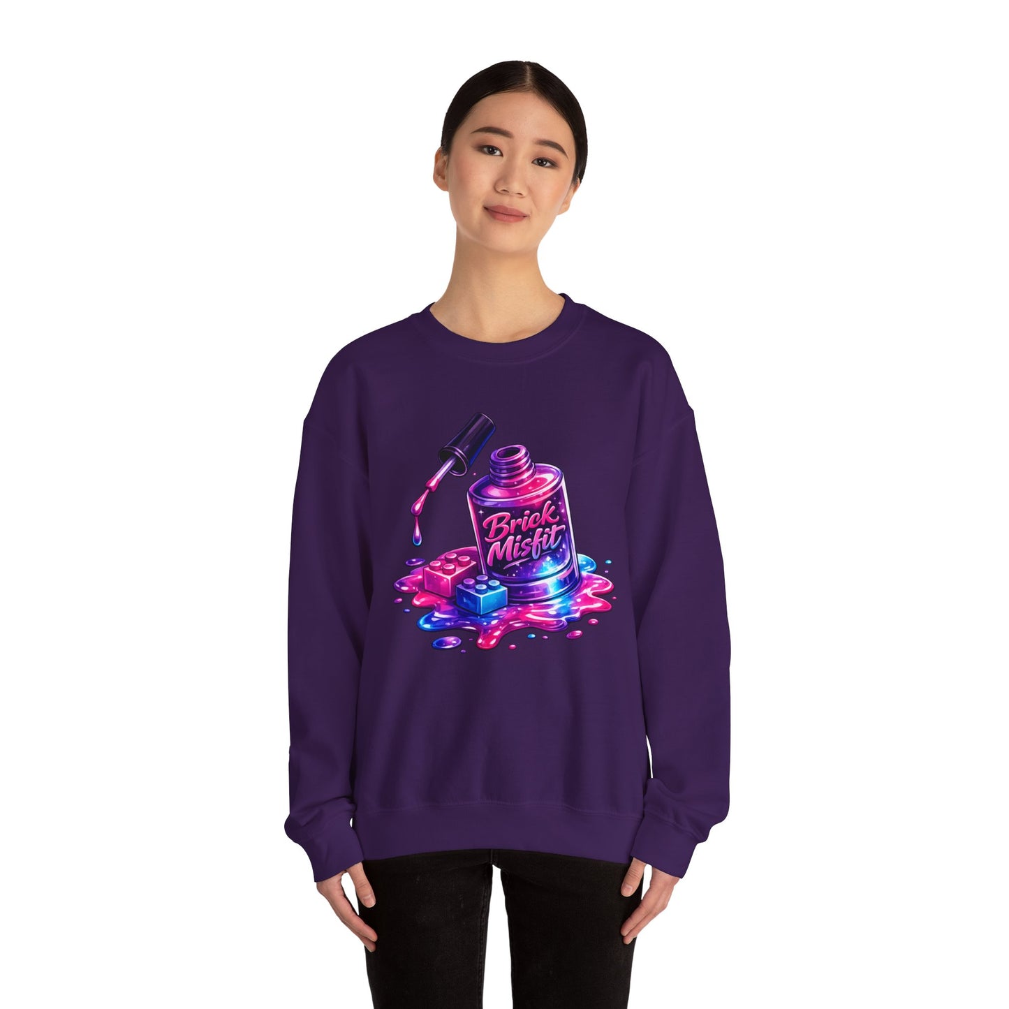 Brick Misfit Nail Polish Spill Crewneck Sweatshirt