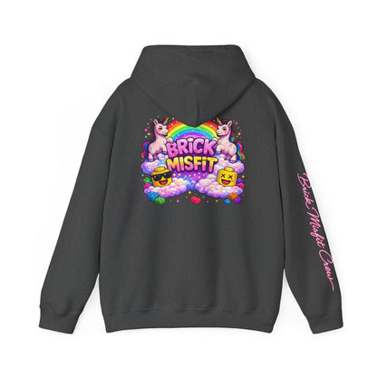 Brick Misfit Hoodie — Colorful Unicorn Rainbow Graphic Hoodie -INT