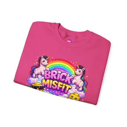 Brick Misfit Rainbow Unicorns Crewneck Sweatshirt