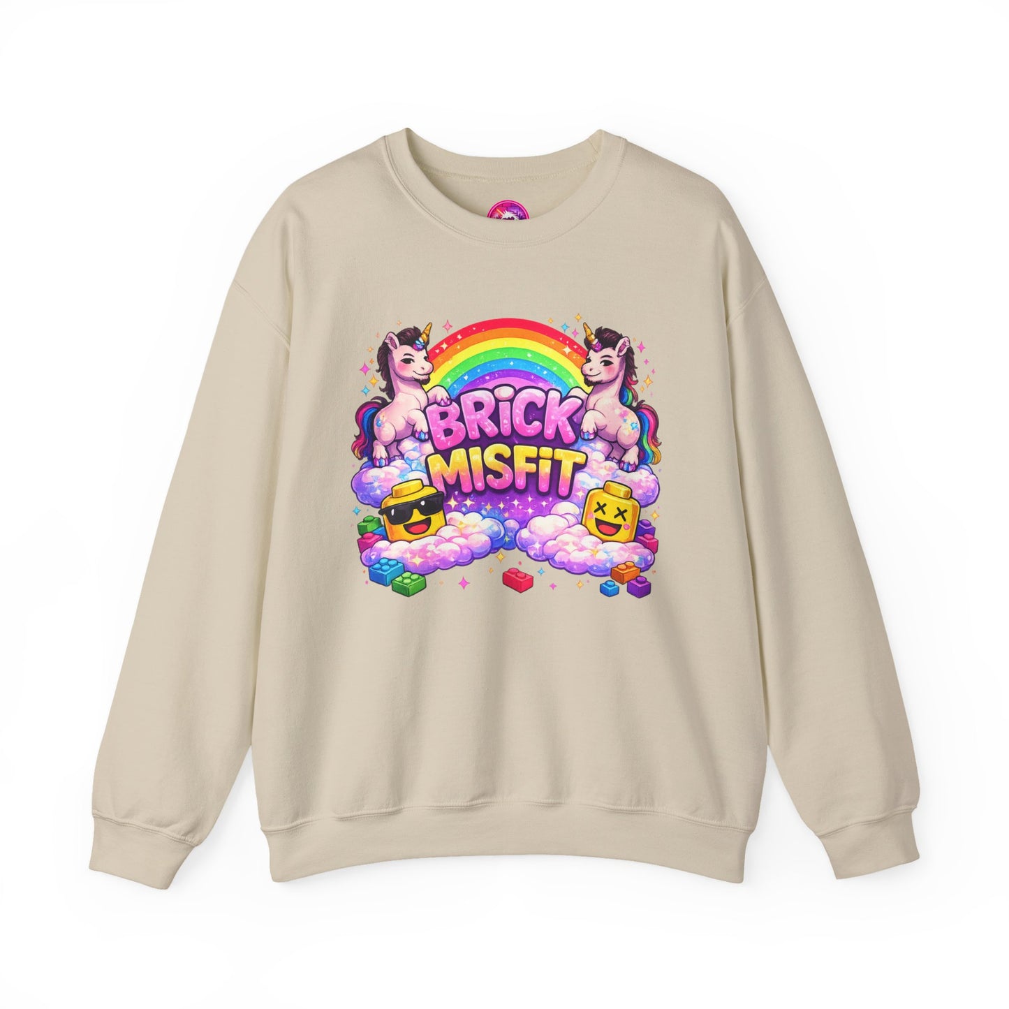Brick Misfit Rainbow Unicorns Crewneck Sweatshirt -INT
