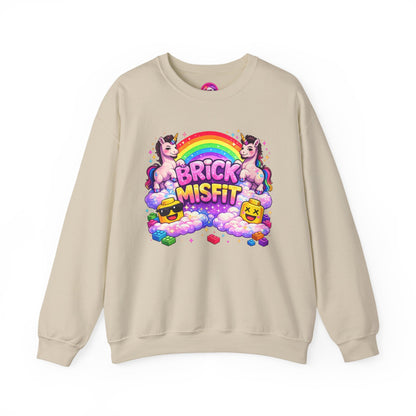 Brick Misfit Rainbow Unicorns Crewneck Sweatshirt