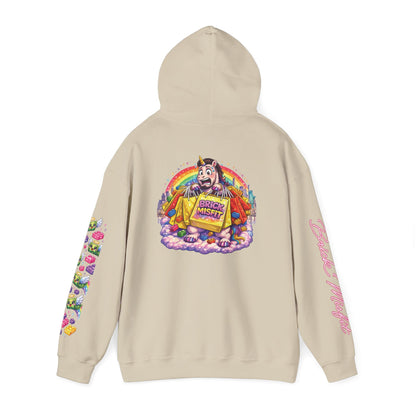 Brick Misfit Crew Shopping Madness Unicorn Hoodie with Sleeve Detail