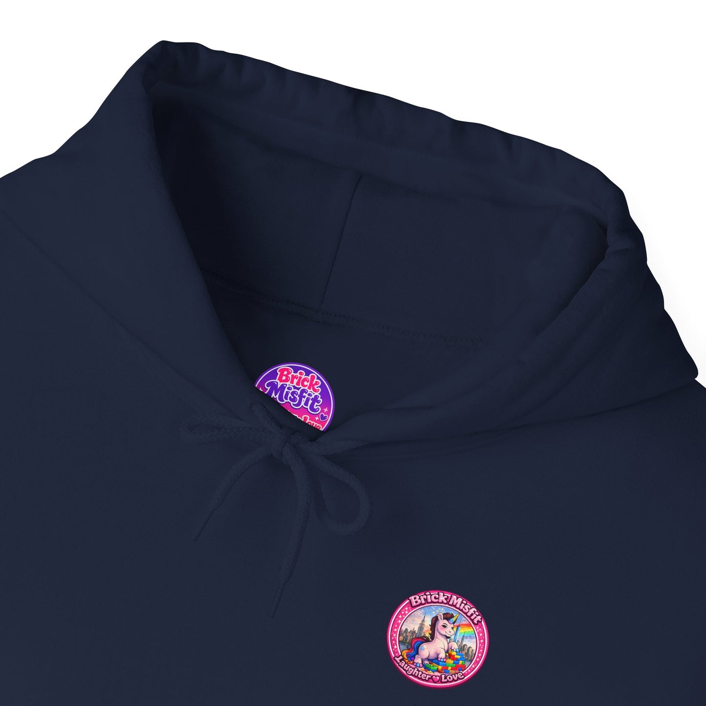 Brick Misfit Hoodie — Colorful Unicorn Rainbow Graphic Hoodie
