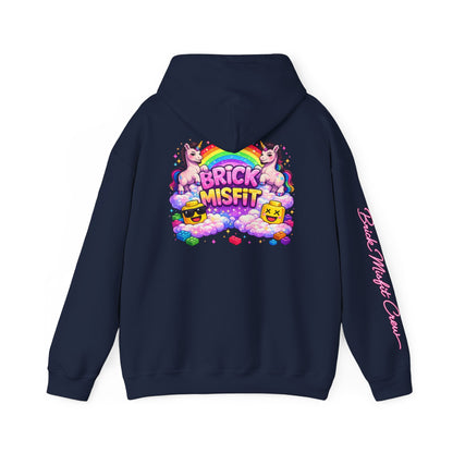 Brick Misfit Hoodie — Colorful Unicorn Rainbow Graphic Hoodie