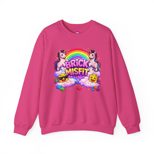 Brick Misfit Rainbow Unicorns Crewneck Sweatshirt