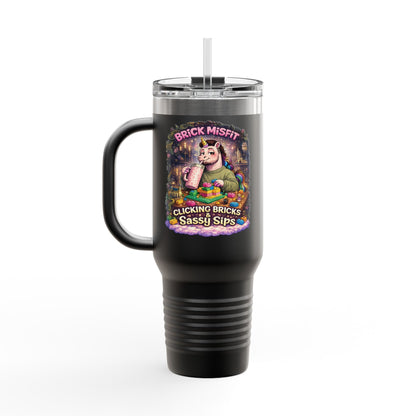Insulated Travel Mug — "Brick Misfit" Sassy Sips 40oz Tumbler