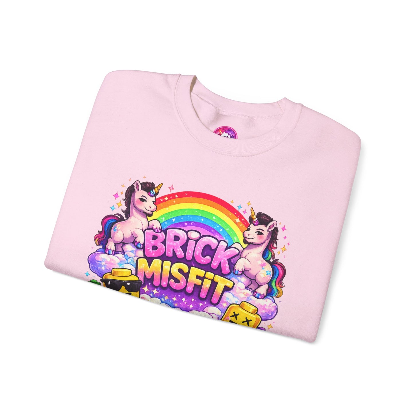 Brick Misfit Rainbow Unicorns Crewneck Sweatshirt -INT
