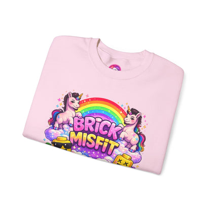 Brick Misfit Rainbow Unicorns Crewneck Sweatshirt -INT