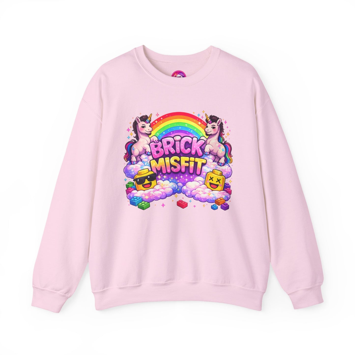 Brick Misfit Rainbow Unicorns Crewneck Sweatshirt -INT