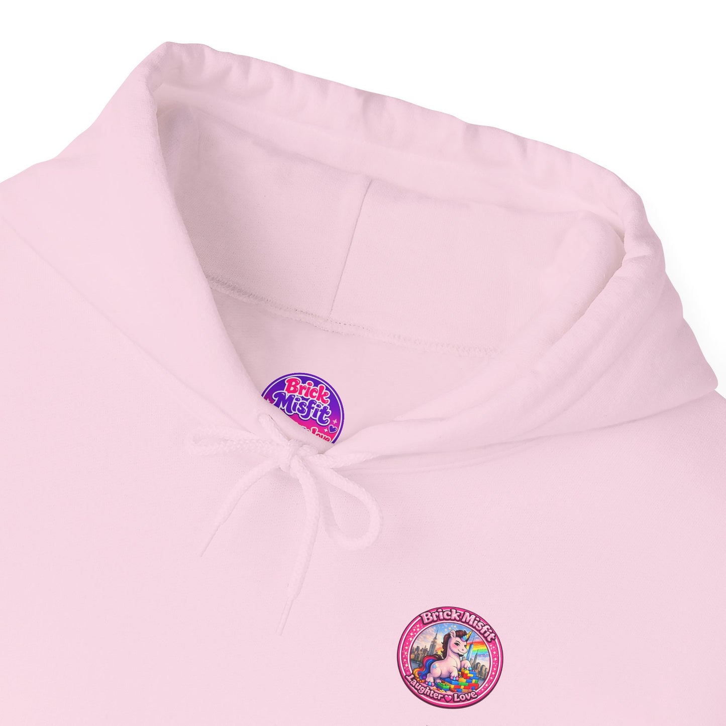 Brick Misfit Hoodie — Colorful Unicorn Rainbow Graphic Hoodie