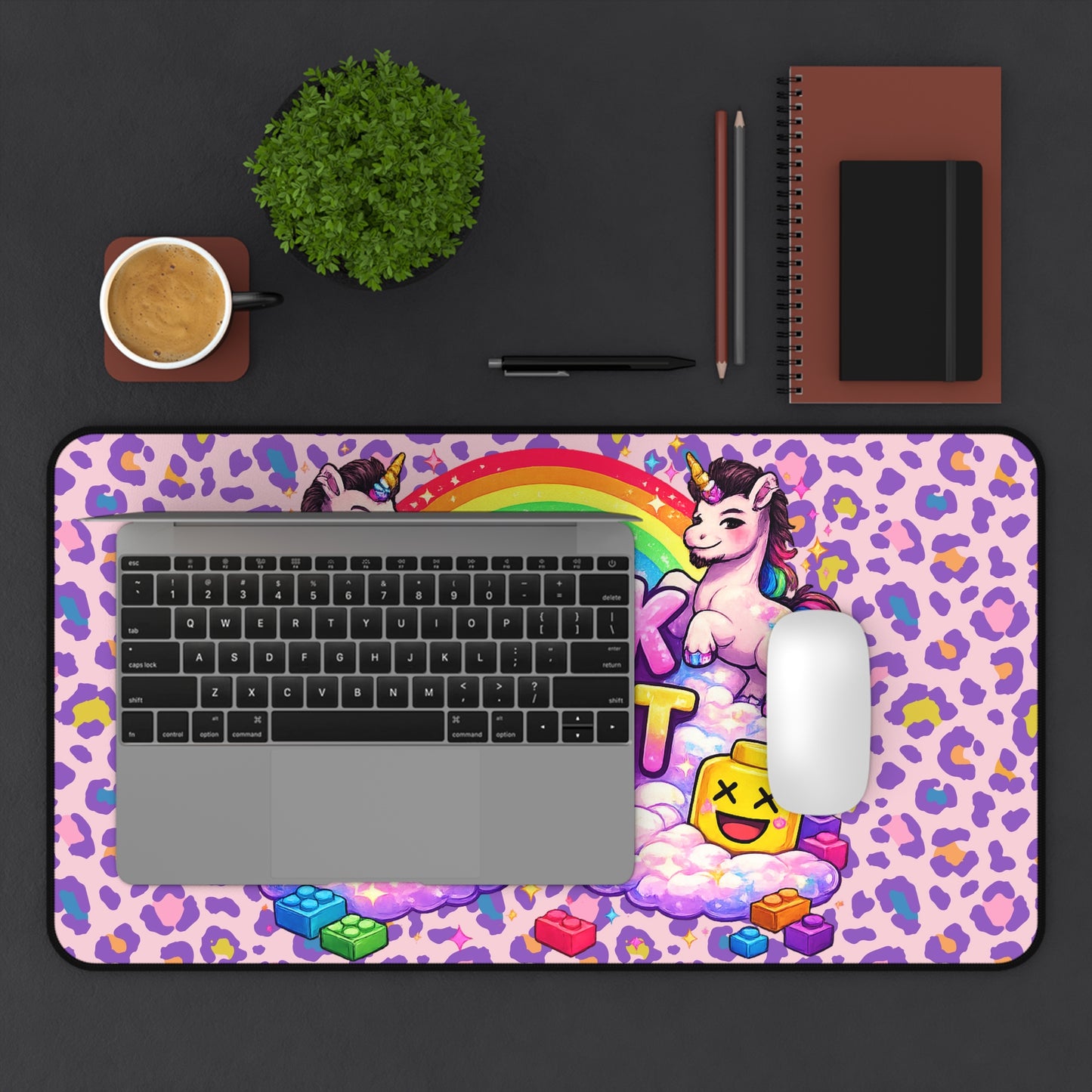 Brick Misfit Rainbow Unicorn Desk Mat