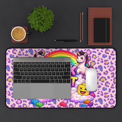 Brick Misfit Rainbow Unicorn Desk Mat
