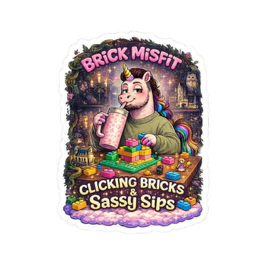 Brick Misfit Sassy Sips Kiss-Cut Sticker -INT