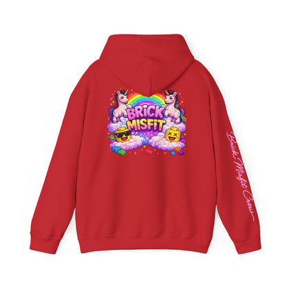 Brick Misfit Hoodie — Colorful Unicorn Rainbow Graphic Hoodie -INT