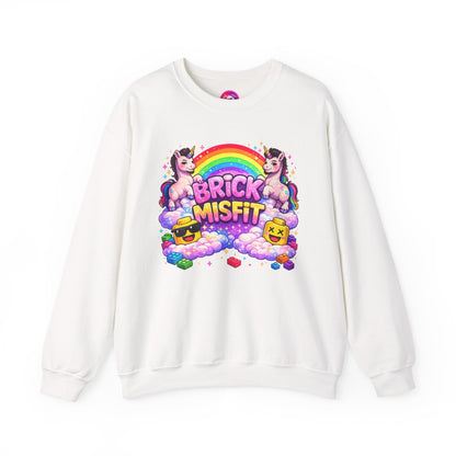 Brick Misfit Rainbow Unicorns Crewneck Sweatshirt -INT