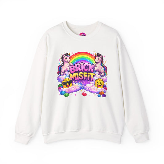 Brick Misfit Rainbow Unicorns Crewneck Sweatshirt -INT