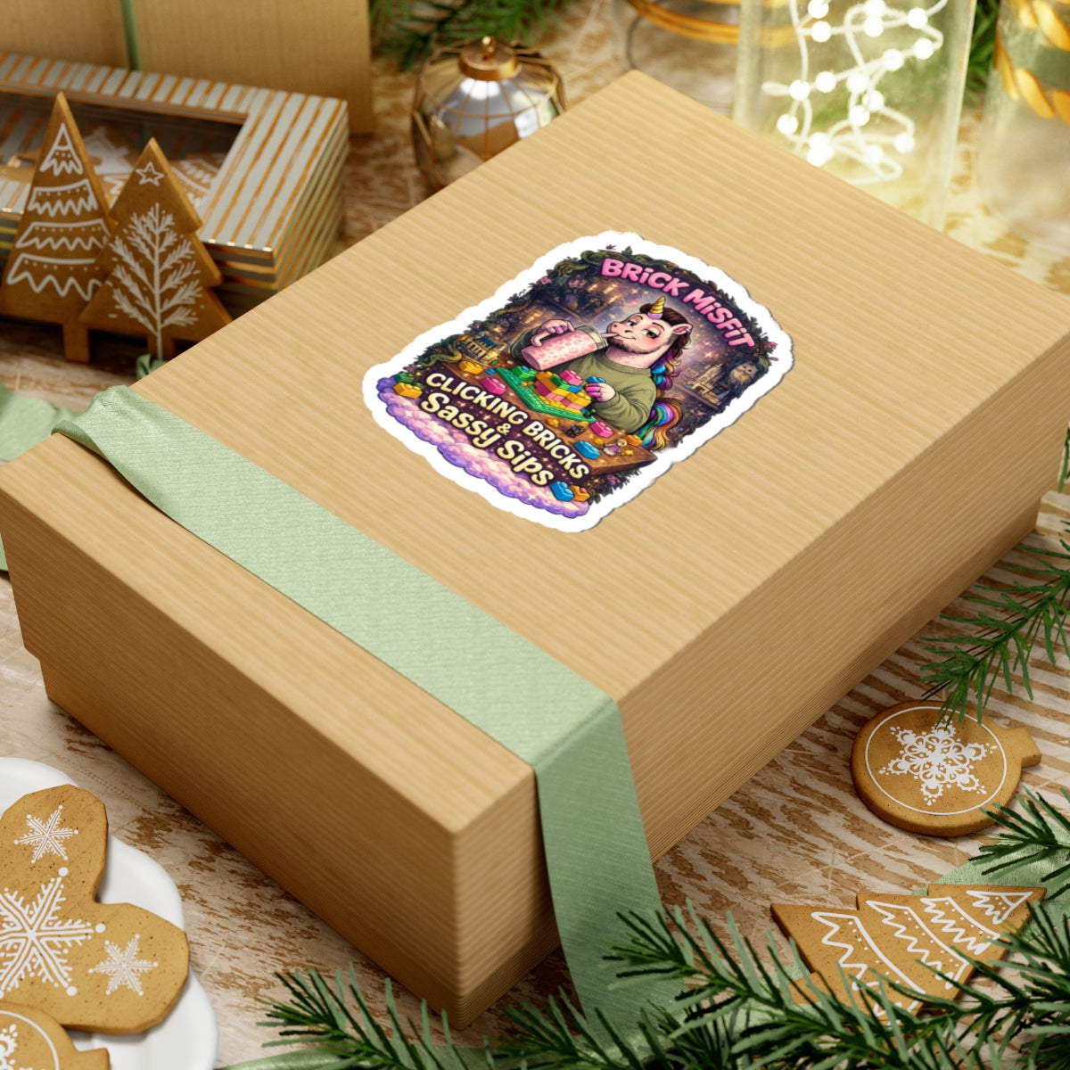 Brick Misfit Sassy Sips Kiss-Cut Sticker -INT