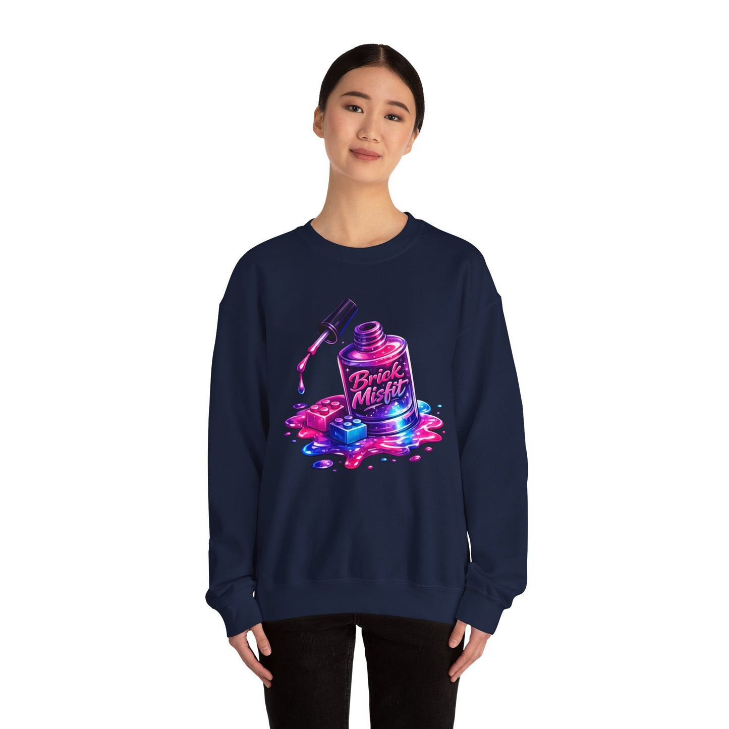Brick Misfit Nail Polish Spill Crewneck Sweatshirt