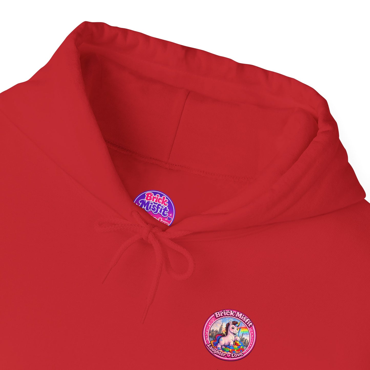 Brick Misfit Hoodie — Colorful Unicorn Rainbow Graphic Hoodie