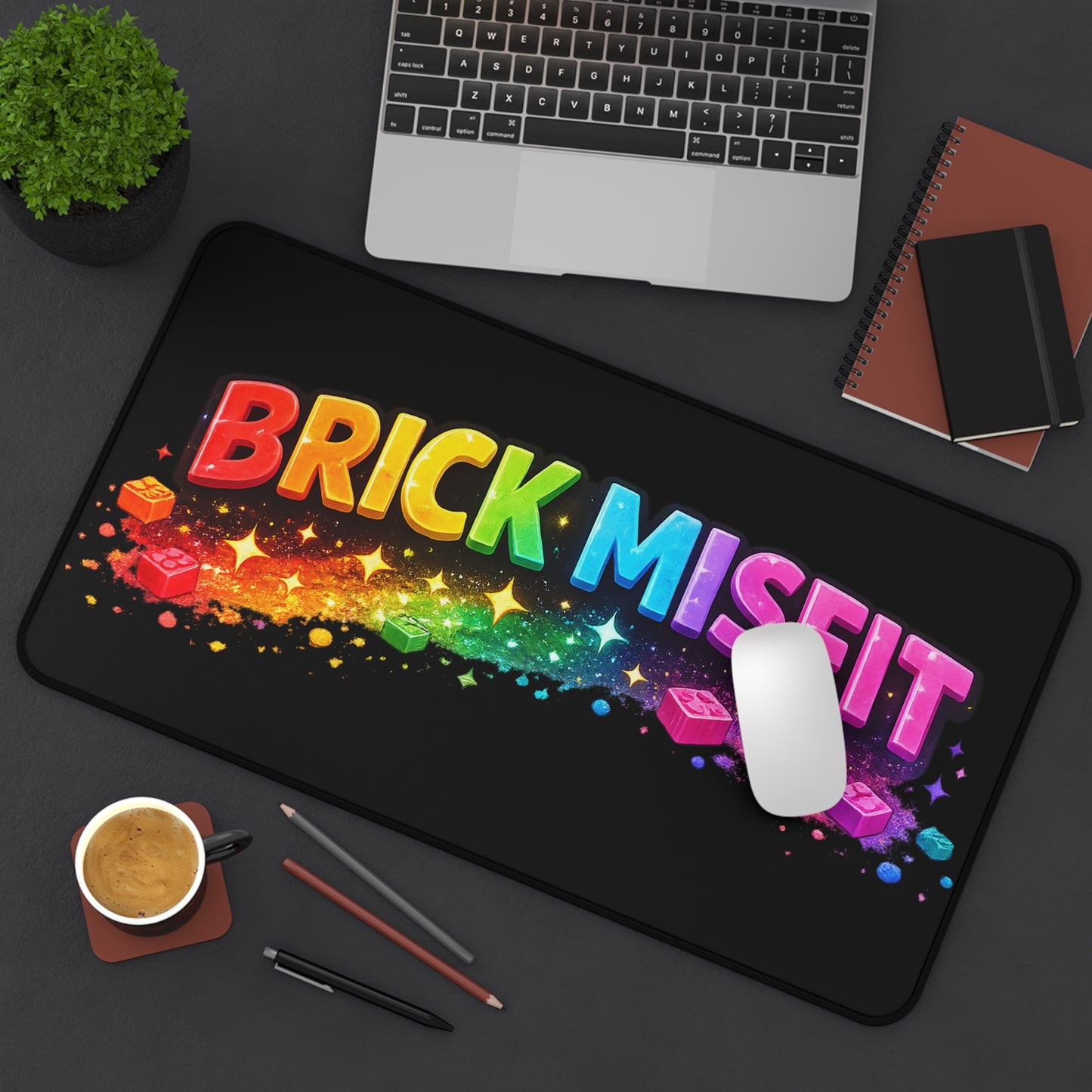 Brick Misfit Bricks and Spakles Desk Mat