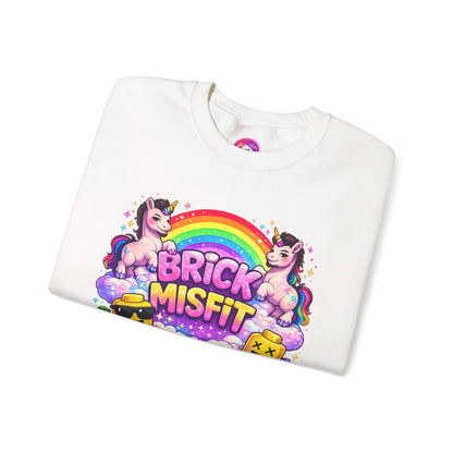 Brick Misfit Rainbow Unicorns Crewneck Sweatshirt -INT