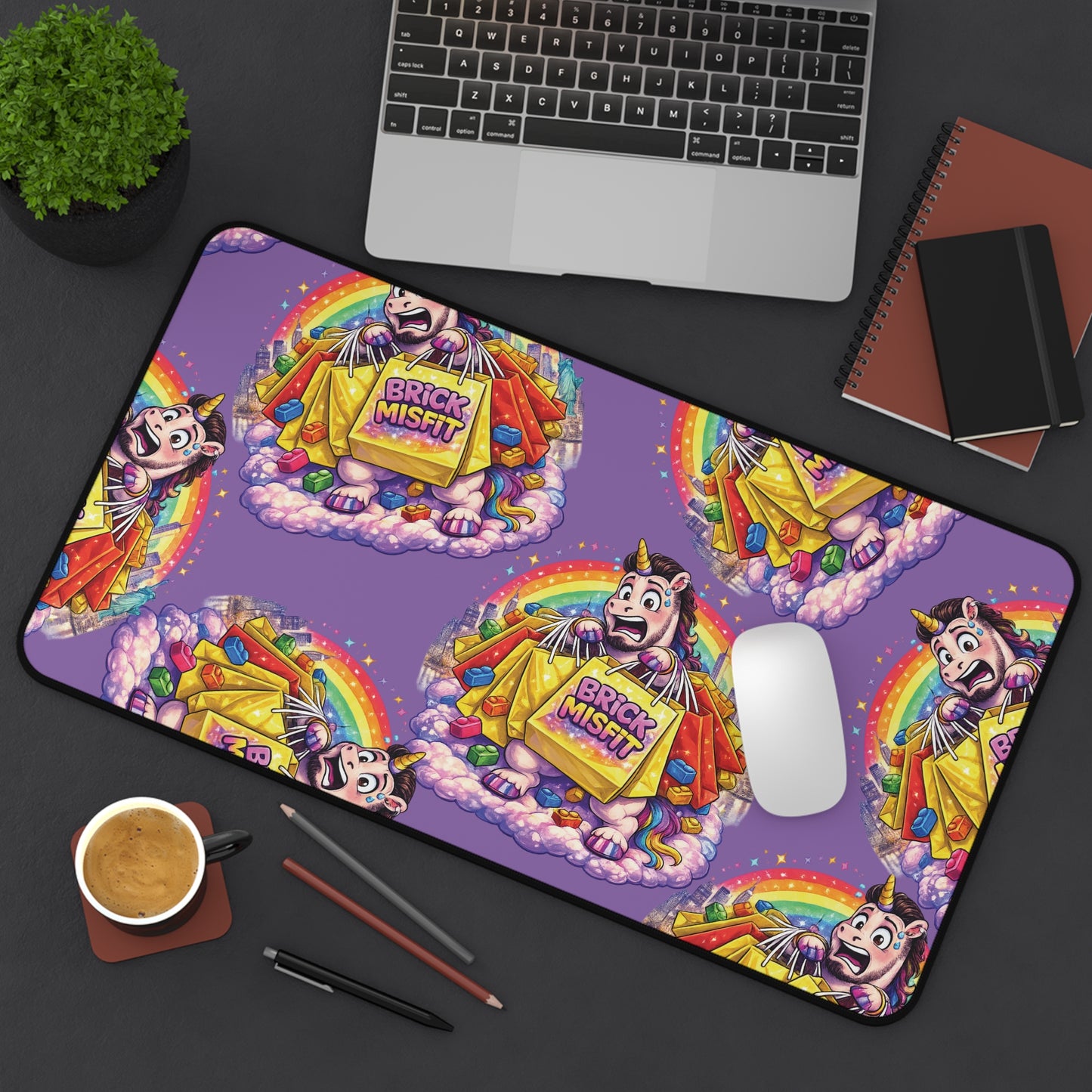 Brick Misfit Shopping Madness Unicorn Desk Mat - INT