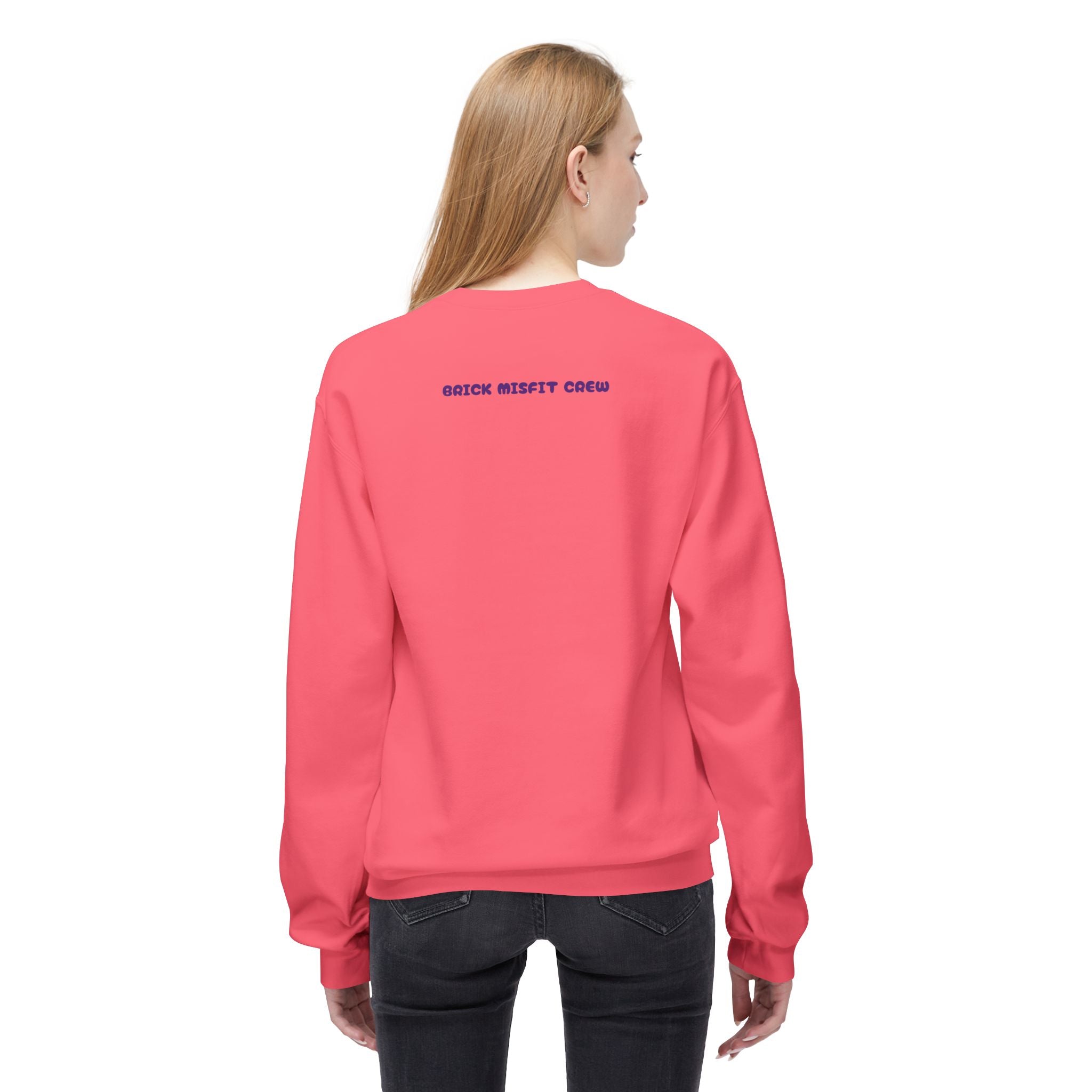 Brick Misfit sweatshirt | Rainbow clouds, kawaii building block character