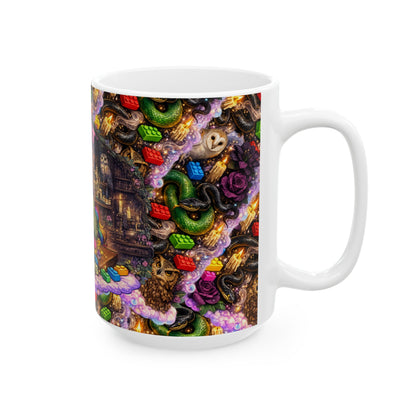 Brick Misfit Ceramic Mug — 'Clicking Bricks & Sassy Sips'  15oz