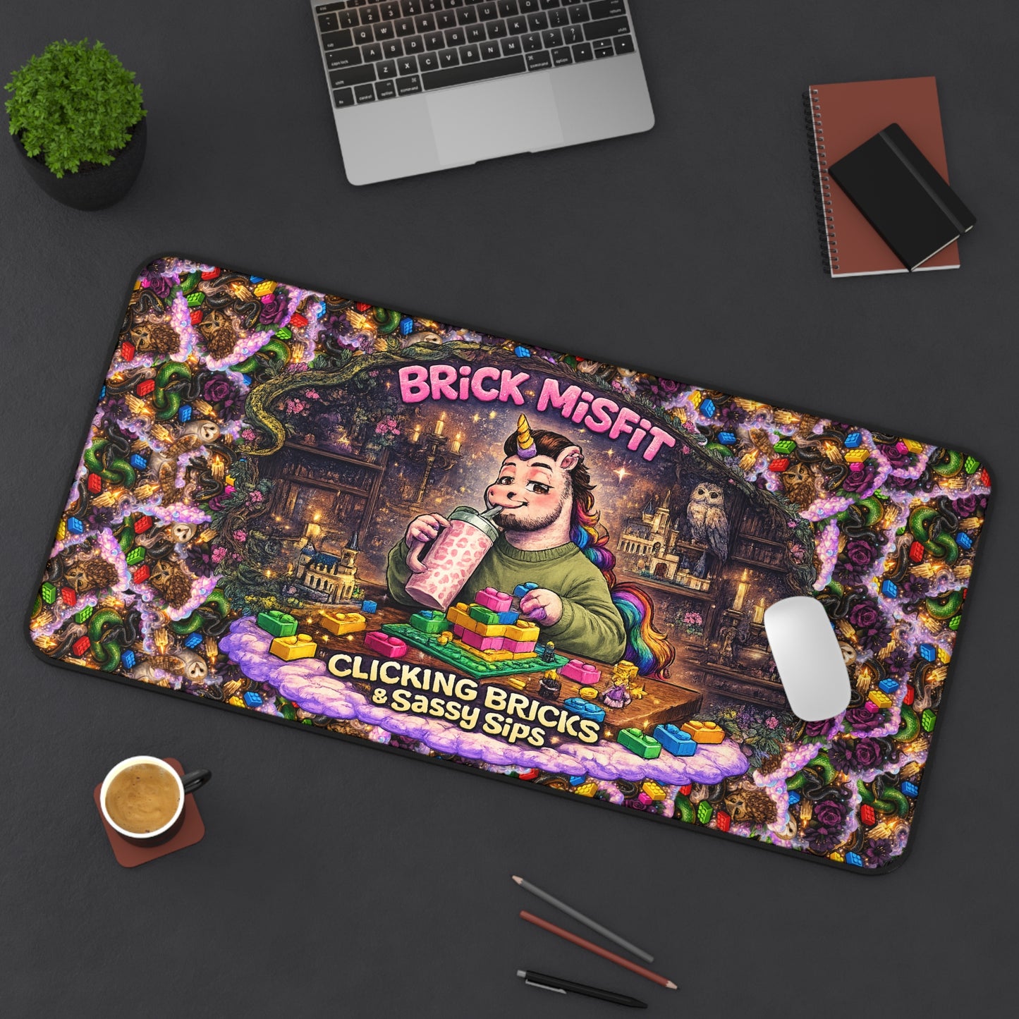 Brick Misfit Sassy Sips Desk Mat -INT
