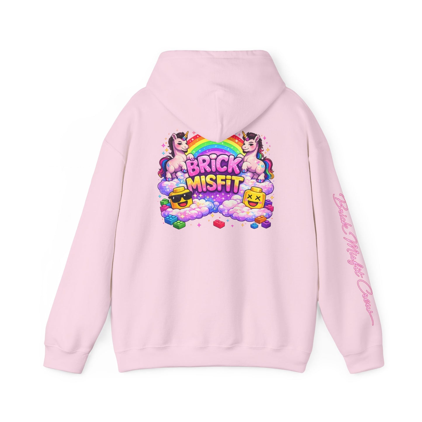 Brick Misfit Hoodie — Colorful Unicorn Rainbow Graphic Hoodie