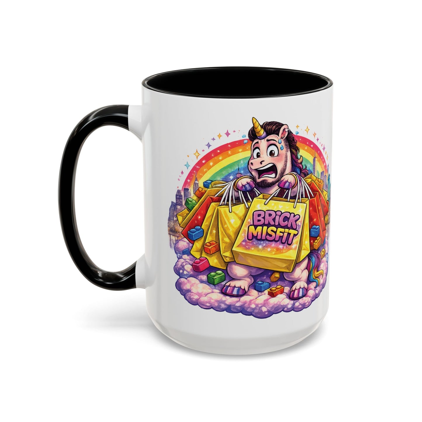Brick Misfit Shopping Madness Unicorn Coffee Mug 15oz -INT