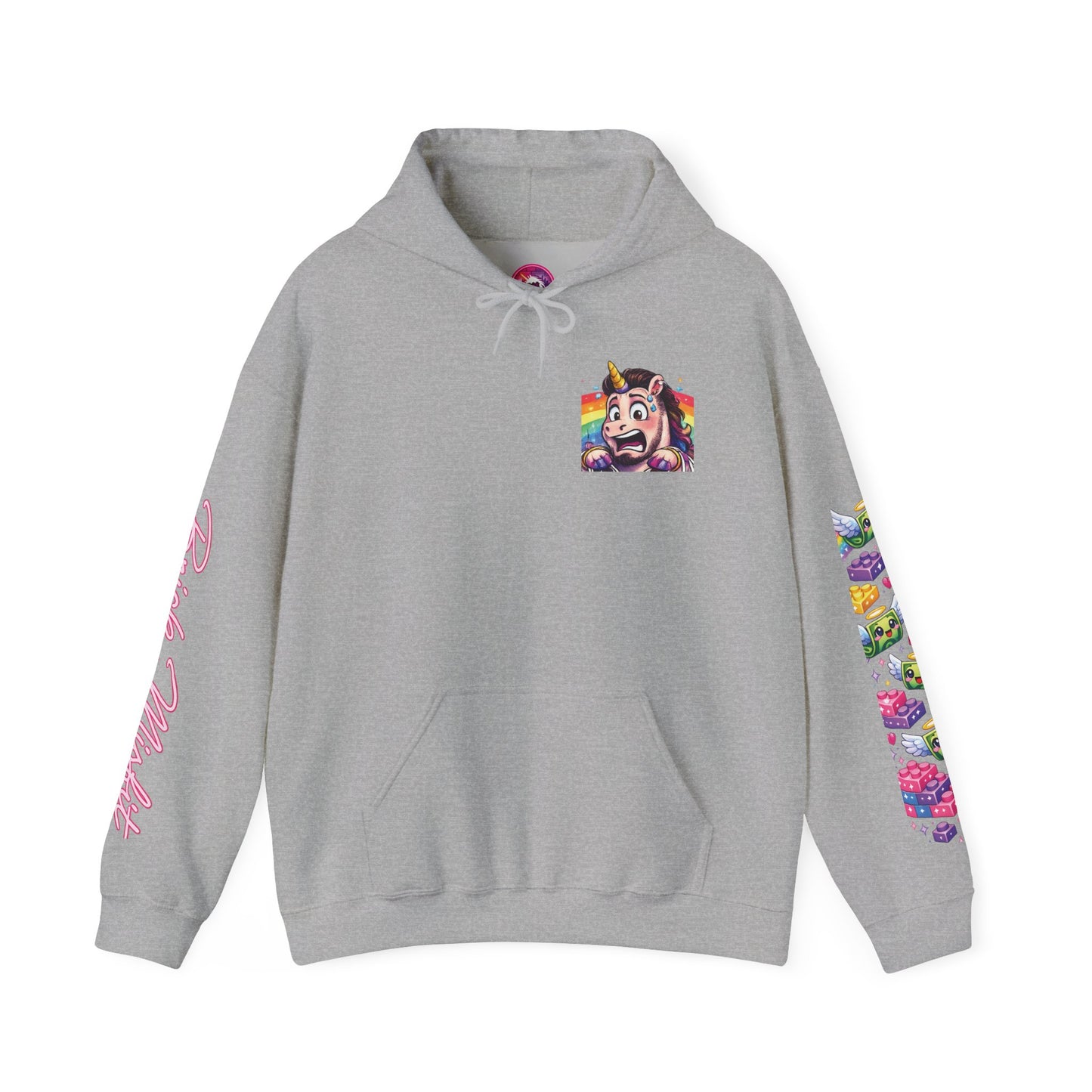 Brick Misfit Crew Shopping Madness Unicorn Hoodie with Sleeve Detail