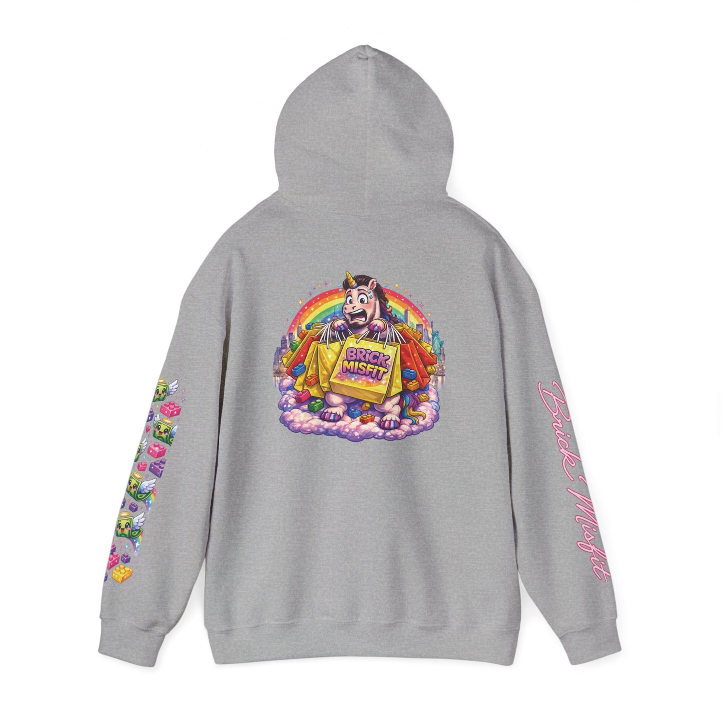 Brick Misfit Crew Shopping Madness Unicorn Hoodie with Sleeve Detail
