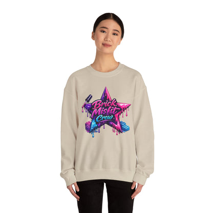 Brick Misfit Nail Polish Drip Crewneck Sweatshirt -INT